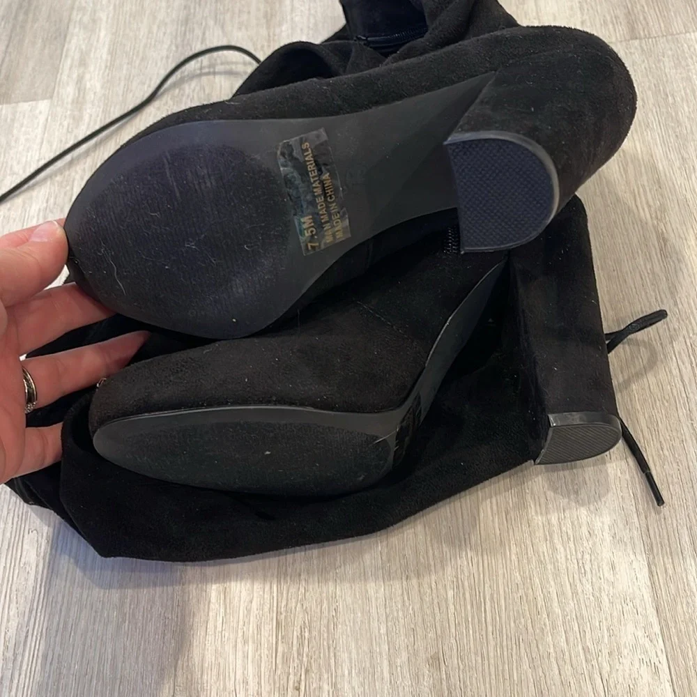 Fashion Nova Sexy Black Over-the-Knee Boots Size 7.5